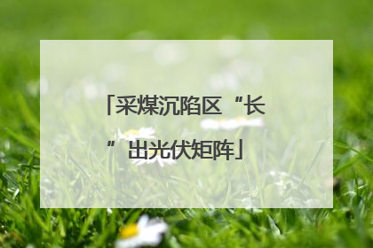 采煤沉陷区“长”出光伏矩阵