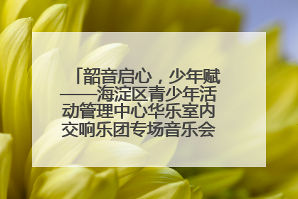 韶音启心，少年赋——海淀区青少年活动管理中心华乐室内交响乐团专场音乐会圆满举办