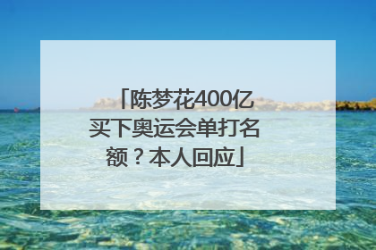 陈梦花400亿买下奥运会单打名额？本人回应