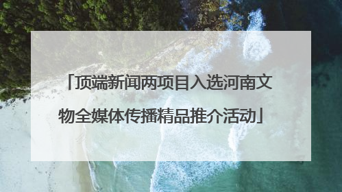 顶端新闻两项目入选河南文物全媒体传播精品推介活动