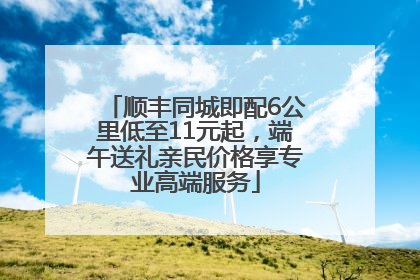 顺丰同城即配6公里低至11元起，端午送礼亲民价格享专业高端服务