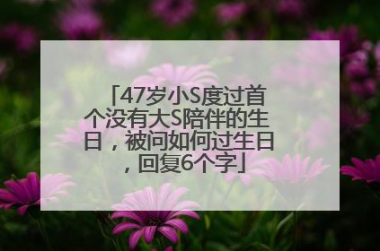 47岁小S度过首个没有大S陪伴的生日，被问如何过生日，回复6个字