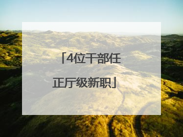 4位干部任正厅级新职