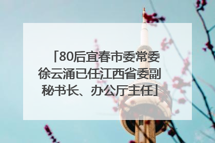 80后宜春市委常委徐云涌已任江西省委副秘书长、办公厅主任